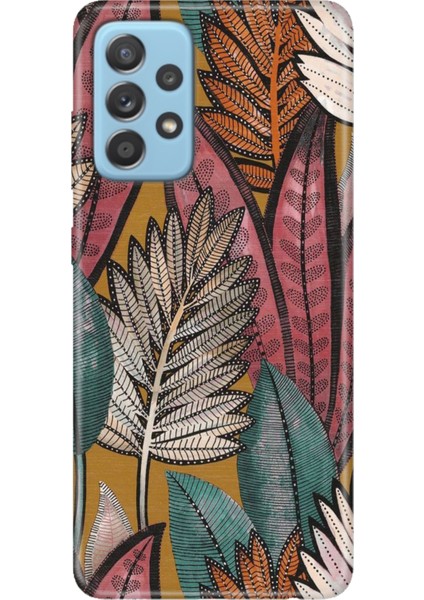 Samsung Galaxy A52 Kılıf Desenli Baskılı Tpu Rubber Kapak Yapraklar