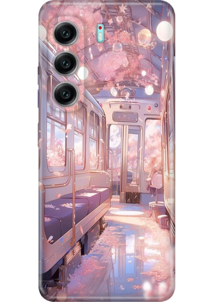 Tecno Camon 40 4g Kılıf Desenli Baskılı Tpu Rubber Kapak Romantik Tren