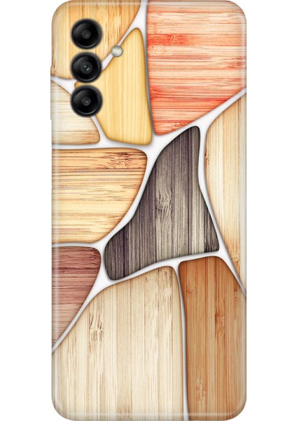Samsung Galaxy A54 Kılıf Desenli Baskılı Tpu Rubber Kapak Wood Blocks
