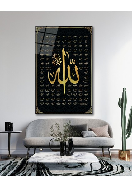 Esmaül Hüsna Allah'ın Isimleri Sıfatları Cam Tablo