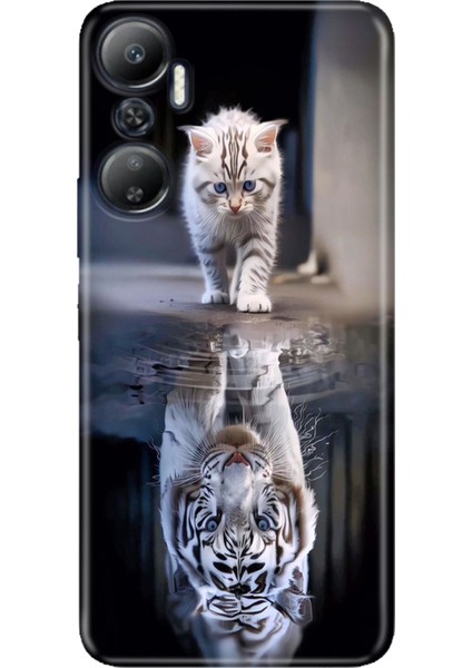 Infinix Hot 20 Kılıf Desenli Baskılı Tpu Rubber Kapak Big Cat