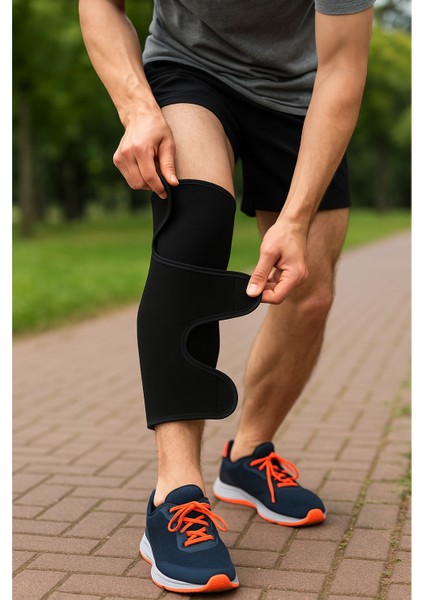 Ayarlanabilir Cırtlı Baldır-Diz Altı Destek Bandı | Esnek Neopren Kaymaz Astar Spor Koruma Bandajı