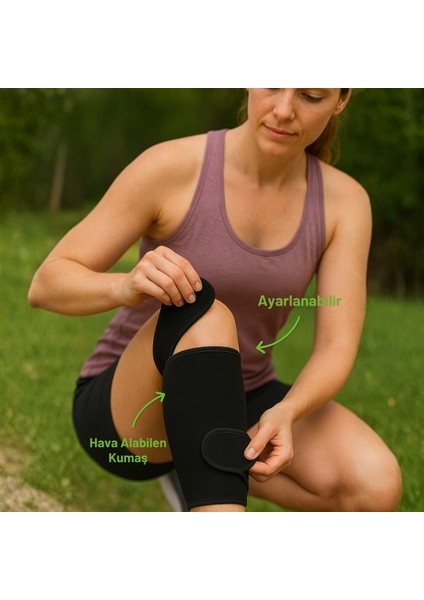 Ayarlanabilir Cırtlı Baldır-Diz Altı Destek Bandı | Esnek Neopren Kaymaz Astar Spor Koruma Bandajı fiyatları