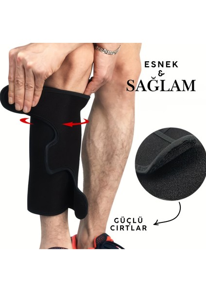 Ayarlanabilir Cırtlı Baldır-Diz Altı Destek Bandı | Esnek Neopren Kaymaz Astar Spor Koruma Bandajı indirimleri