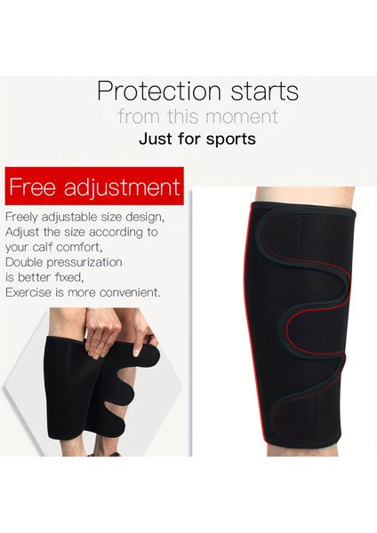 Ayarlanabilir Cırtlı Baldır-Diz Altı Destek Bandı | Esnek Neopren Kaymaz Astar Spor Koruma Bandajı