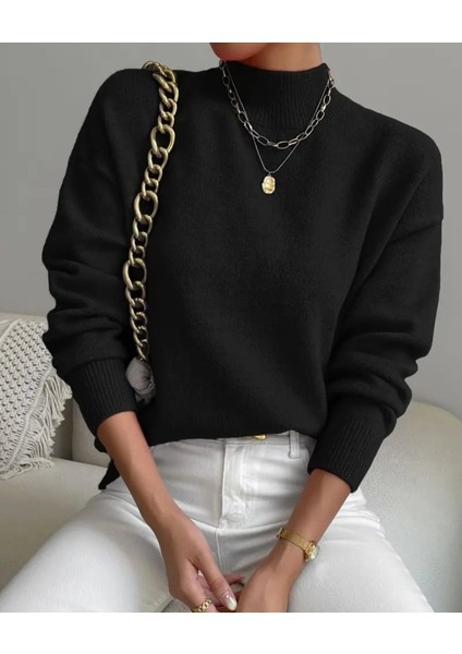 Kadın Uzun Kollu Balıkçı Yaka Triko Bluz