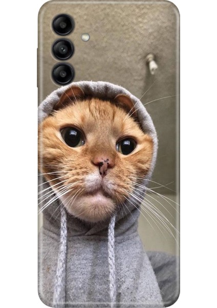 Samsung Galaxy S24 Fe Kılıf Desenli Baskılı Tpu Rubber Kapak Selfie Kedicik