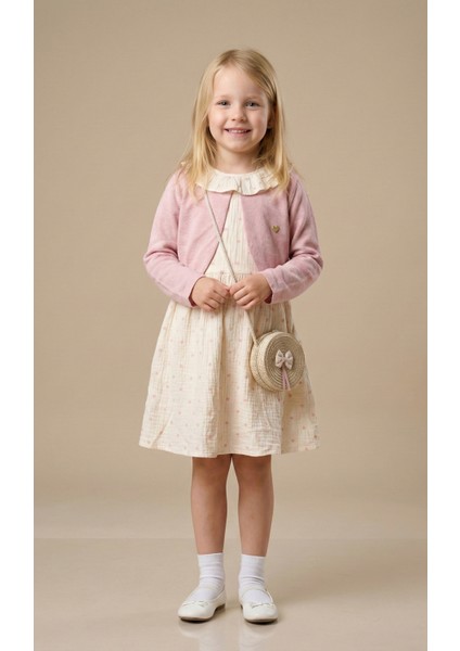 Kız Çocuk Çantalı Bolerolu Elbise