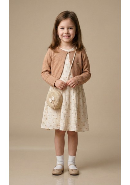 Kız Çocuk Çantalı Bolerolu Elbise