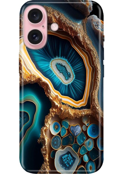 iPhone 16 Kılıf Desenli Baskılı Tpu Rubber Kapak Arew Mermer