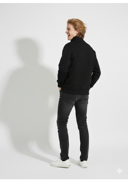 Unisex Regular Çift Iplik Yumuşak Dokulu Düğmeli Sweatshirt indirimleri