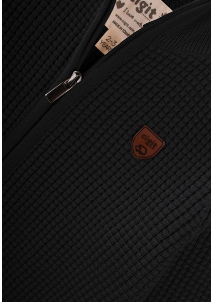 Selanik Fermuarlı Triko Hırka 2-11 Yaş Siyah modelleri