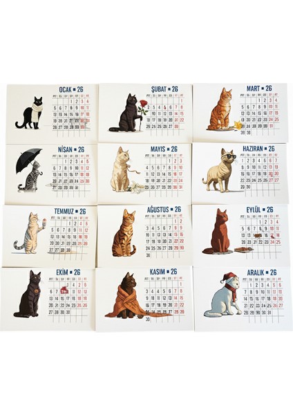 Kedi Temalı Takvimli Kalemlik modelleri