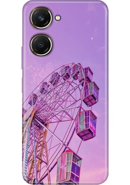 Vivo Y18 Kılıf Desenli Baskılı Tpu Rubber Kapak Dönme Dolap