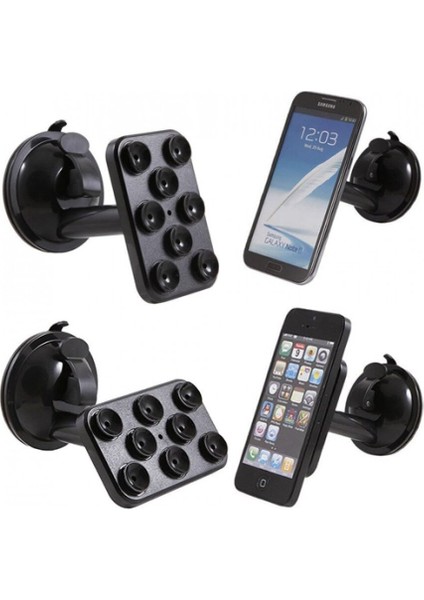 Araç Içi Telefon-Tablet-Navigasyon Tutucu-(8 Vantuzlu Döner Başlıklı)