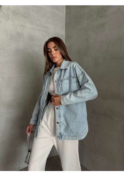 Tasarım Taşlı Kot Ceket Mavi modelleri