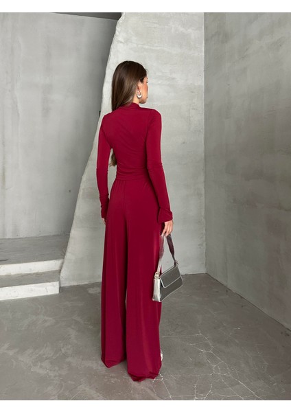 Büzgü Detay Modal Takım Bordo indirimleri