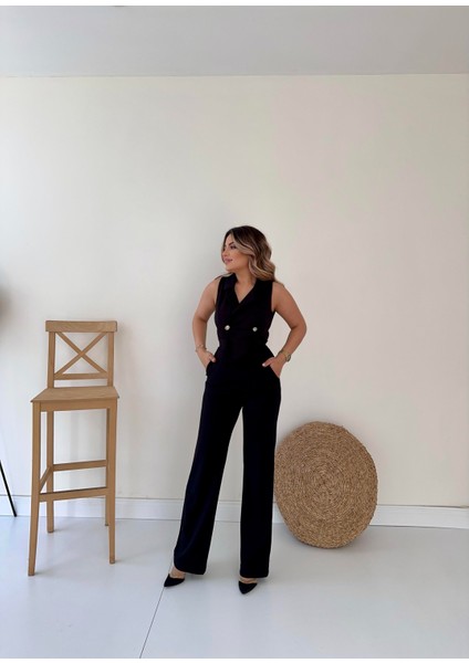 Kruvaze Tasarım Tulum Siyah fırsatları