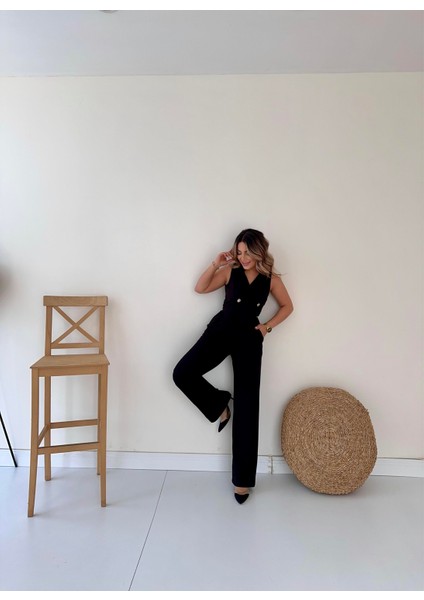 Kruvaze Tasarım Tulum Siyah