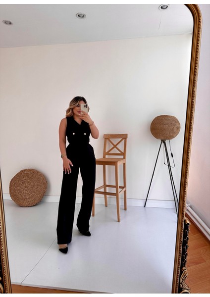 Kruvaze Tasarım Tulum Siyah