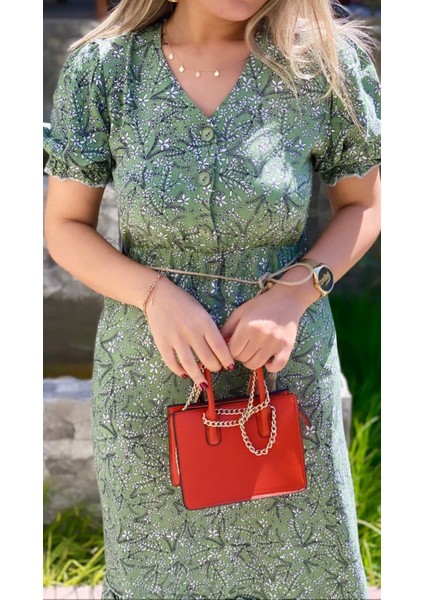 Akasya Viskon Elbise Yeşil fiyatları