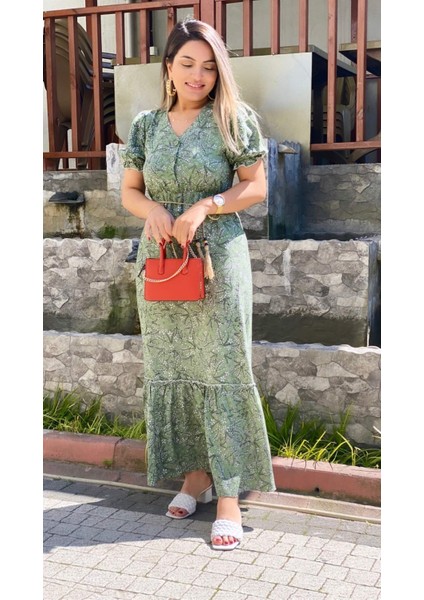 Akasya Viskon Elbise Yeşil fırsatları