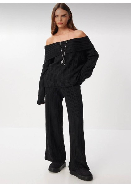 Madonna Yaka Triko Alt Üst Takım (Carmen Kazak-Pantolon) modelleri