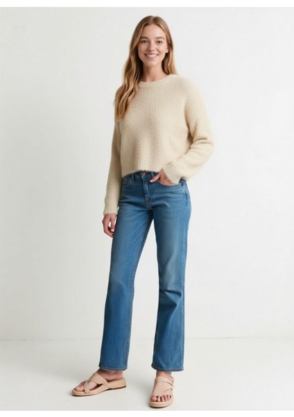 Kadın Peluş Kazak Bej