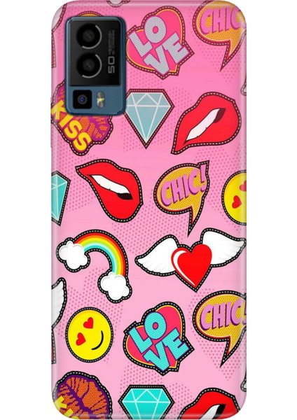 General Mobile Gm 23 Kılıf Desenli Baskılı Tpu Rubber Kapak Kiss