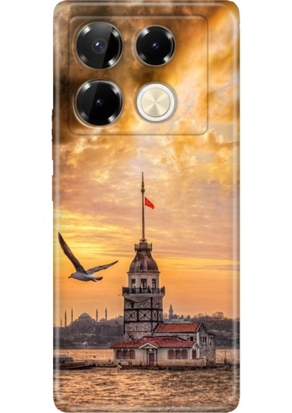 Infinix Note 40 Pro 5g Kılıf Desenli Baskılı Tpu Rubber Kapak Kız Kulesinde