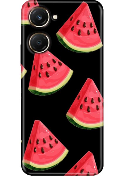 Vivo Y18 Kılıf Desenli Baskılı Tpu Rubber Kapak Karpuz Dilimi