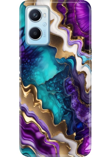 Oppo A96 Kılıf Desenli Baskılı Tpu Rubber Kapak Keskin Ametist
