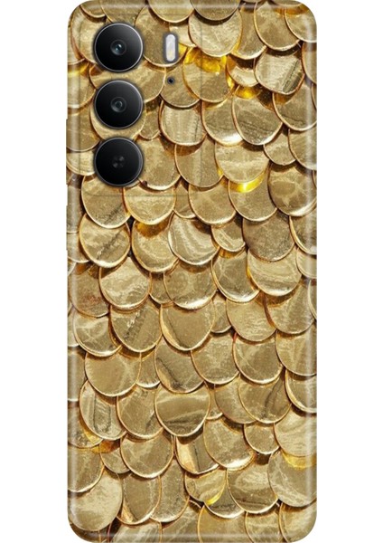 Realme C75 Kılıf Desenli Baskılı Tpu Rubber Kapak Gold Yaprak