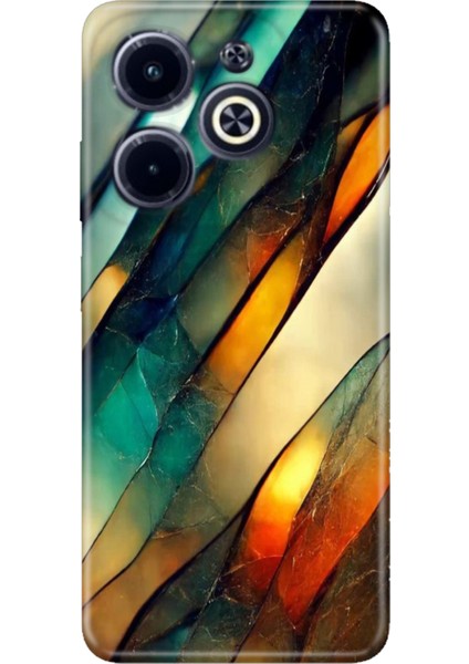 Infinix Hot 40 Pro Kılıf Desenli Baskılı Tpu Rubber Kapak Flora Mermer