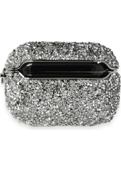 Airpods Pro (1.nesil) Mira Taşlı Kılıf - Gümüş