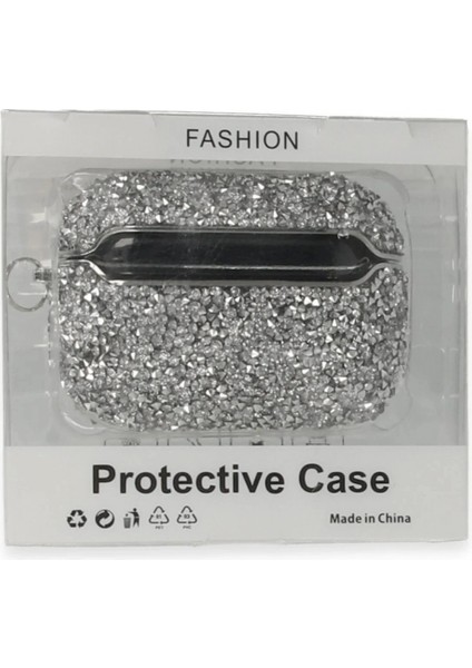 Airpods Pro (1.nesil) Mira Taşlı Kılıf - Gümüş modelleri