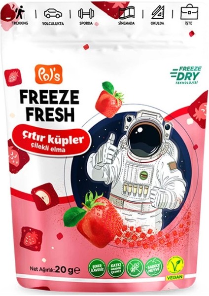 Bfs Pol’s Freeze Fresh Çıtır Küpler Çilek Elma 20 gr