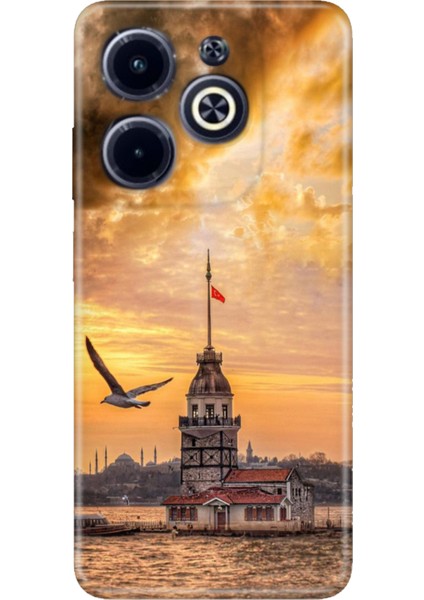 Infinix Hot 40I Kılıf Desenli Baskılı Tpu Rubber Kapak Kız Kulesinde