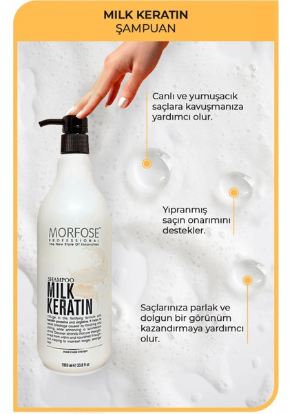 Milk Keratin Şampuan 1000 ml - Besleyici Koruyucu Etki modelleri
