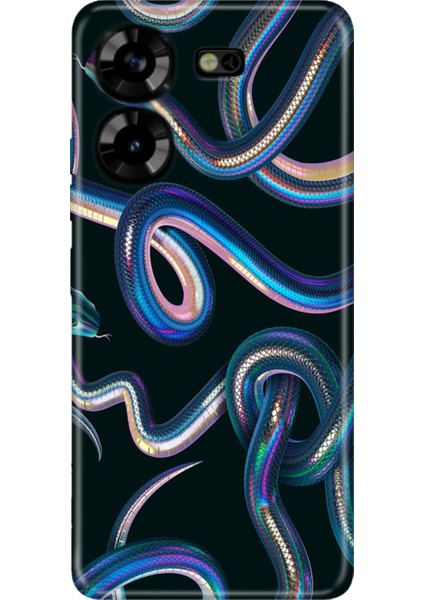 Tecno Pova 5 Kılıf Desenli Baskılı Tpu Rubber Kapak Fosforlu Yılan