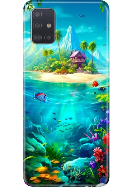 Samsung Galaxy A71 Kılıf Desenli Baskılı Tpu Rubber Kapak Island