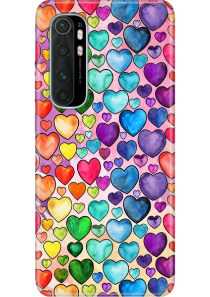 Xiaomi Mi Note 10 Lite Kılıf Desenli Baskılı Tpu Rubber Kapak Kalp Çizim
