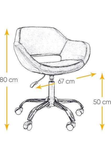 Monako Beyaz Ayaklı Çalışma Sandalyesi Çocuk Bilgisayar Sandalyesi (Ayarlanabilir)