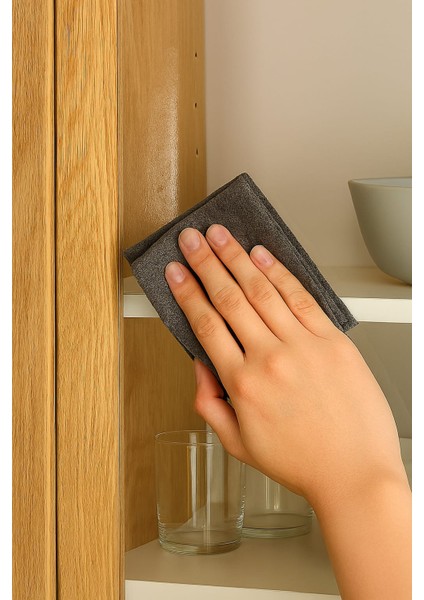 Premium Koyu Gri Keçe Sihirli Temizlik Bezi – 30X30 cm