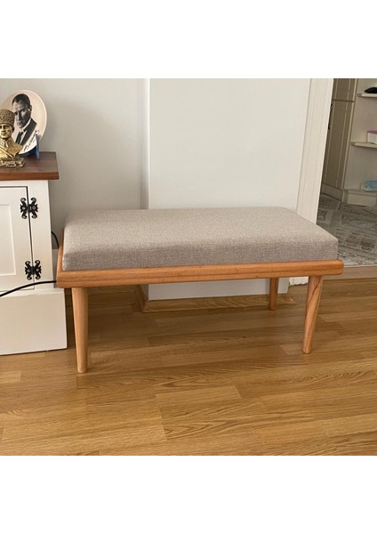 El Yapımı Ahşap Minderli Kayın Ağacı Premium Bench