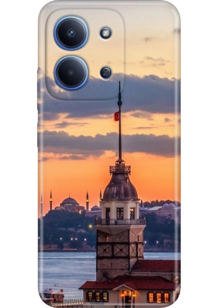 Xiaomi Redmi 15C 4g Kılıf Desenli Baskılı Tpu Rubber Kapak Kız Kulesi