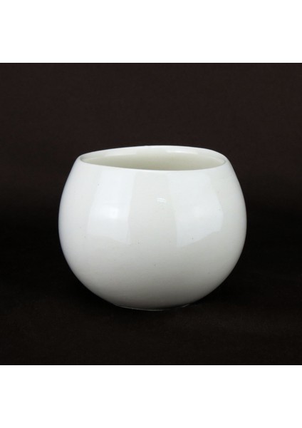 El Yapımı Seramik Çok Amaçlı Küre Form Kase – Saksı, Mumluk, Sunum ve Dekoratif Kullanım