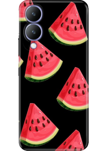 Vivo Y17S Kılıf Desenli Baskılı Tpu Rubber Kapak Karpuz Dilimi