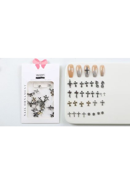30LU Gotik Stil Metal Tırnak Süsleme Charm Nail Art Charm Taşları WN-507
