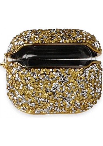 Airpods Pro 2 (2.nesil) Mira Taşlı Kılıf - Gold